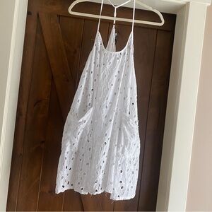 Primark Women’s White Eyelet Sleeveless Strappy Dress Cover Up Size Xtra Small